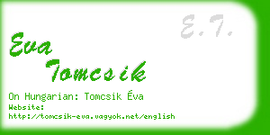 eva tomcsik business card