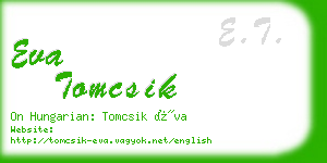 eva tomcsik business card